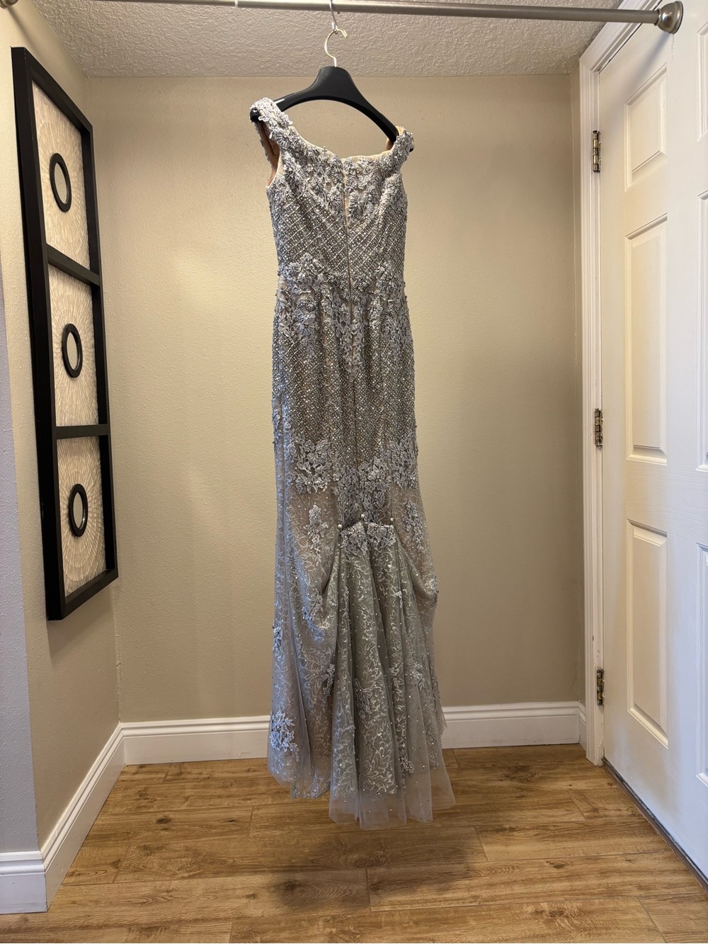Terani Couture Silver/Nude Beaded Lace Formal - Picture 11 of 16